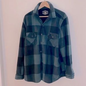 Freedom Foundry Fleece Shirt Jacket. Green and Black. Size XL.